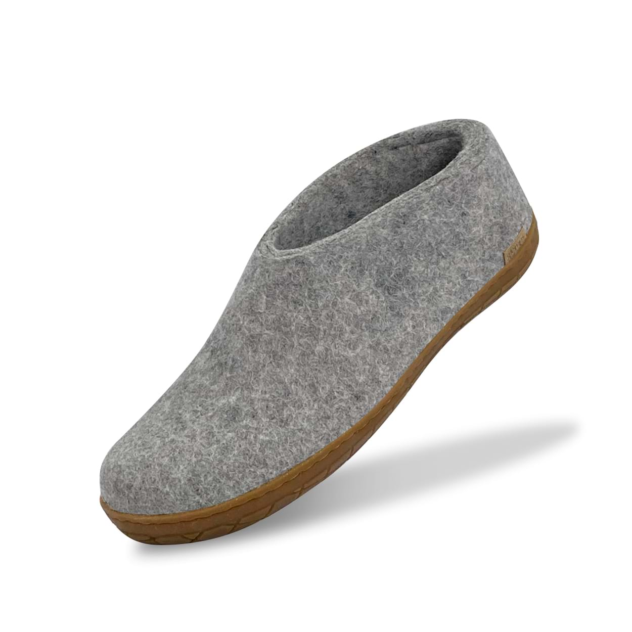 Felt Slippers with Natural Rubber Sole (grey)