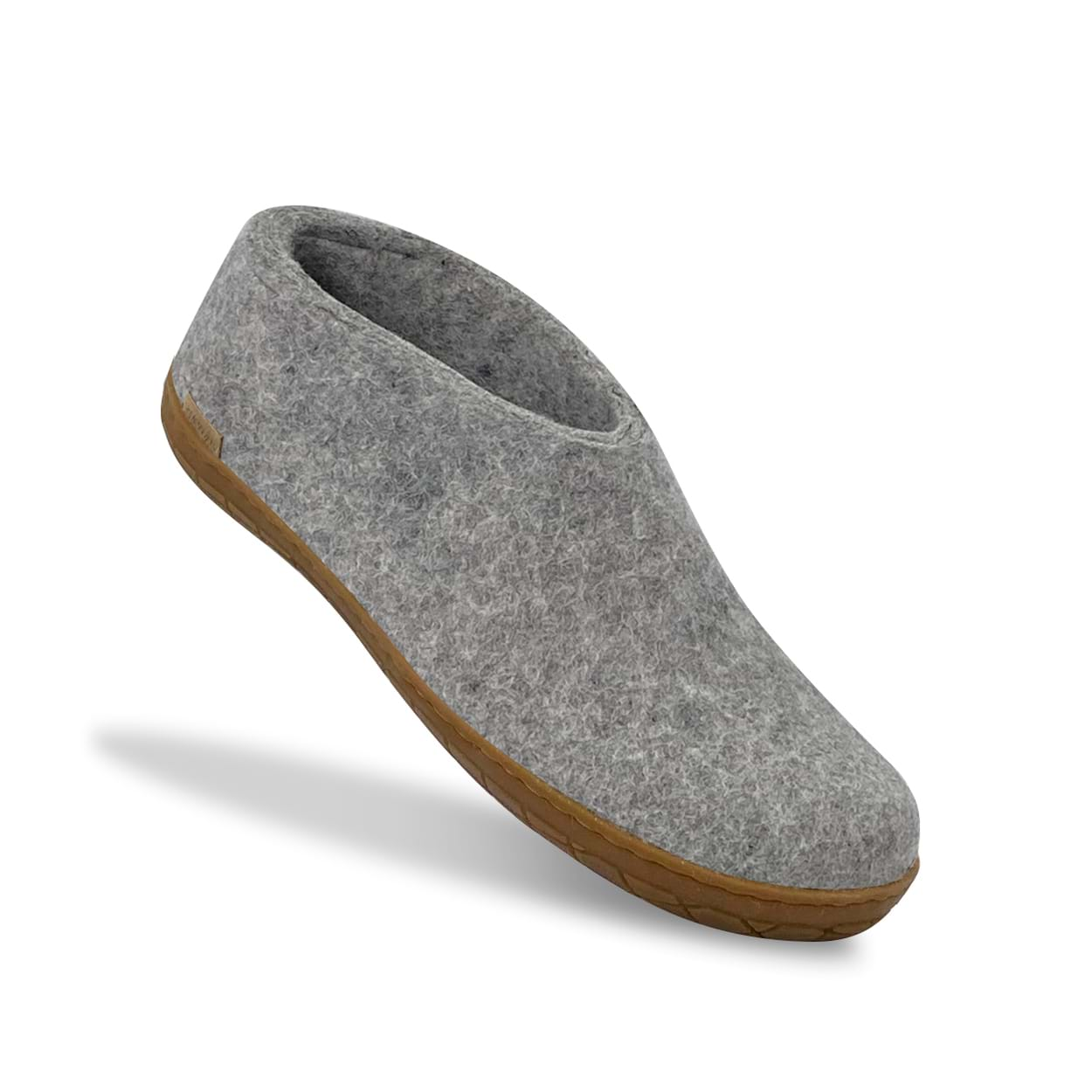 Felt Slippers with Natural Rubber Sole (grey)