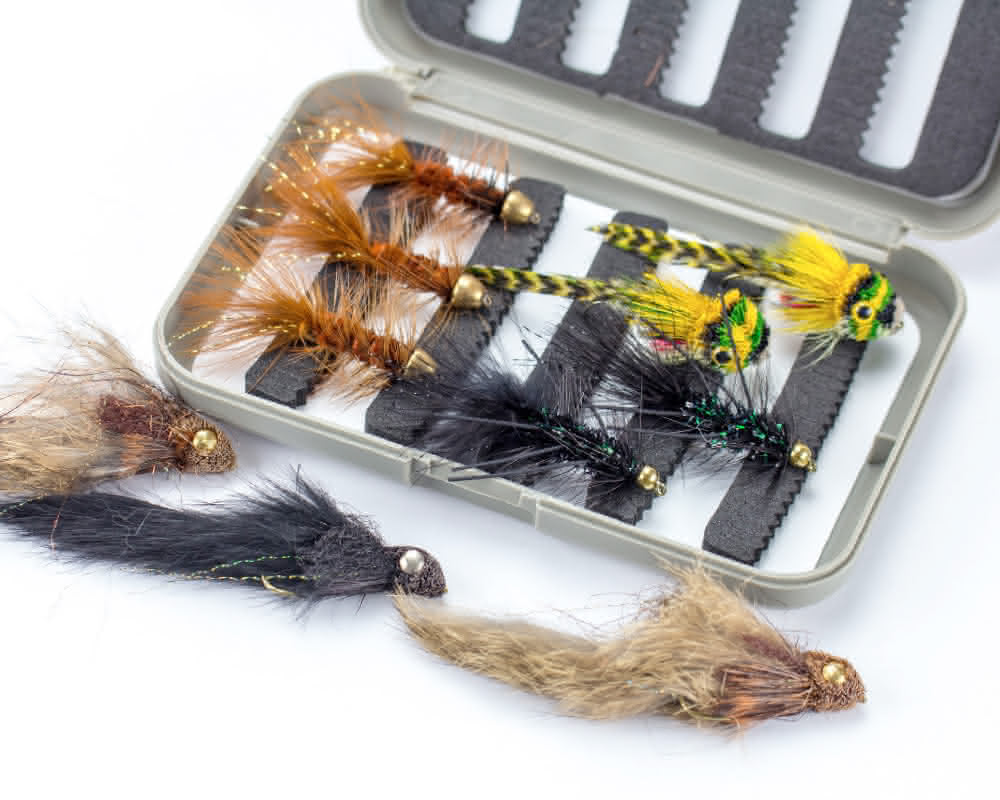 Discount Flies Copper John Fly Fishing Flies – Fishing Kit w/18 Nymph Flies  + 1 Fly Box – Flies for Fly Fishing on Strong, Sharp Hooks – Realistic 
