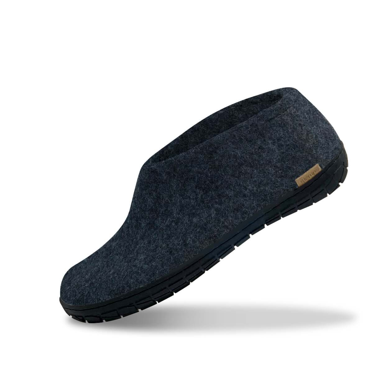 Felt Slippers with Natural Rubber Sole (denim blue)