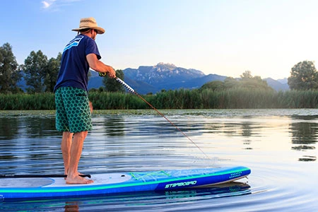 Fliegenfischen am Chiemsee vom Paddle Board