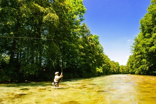 Fliegenfischen an der Deutschen Traun Hochberg