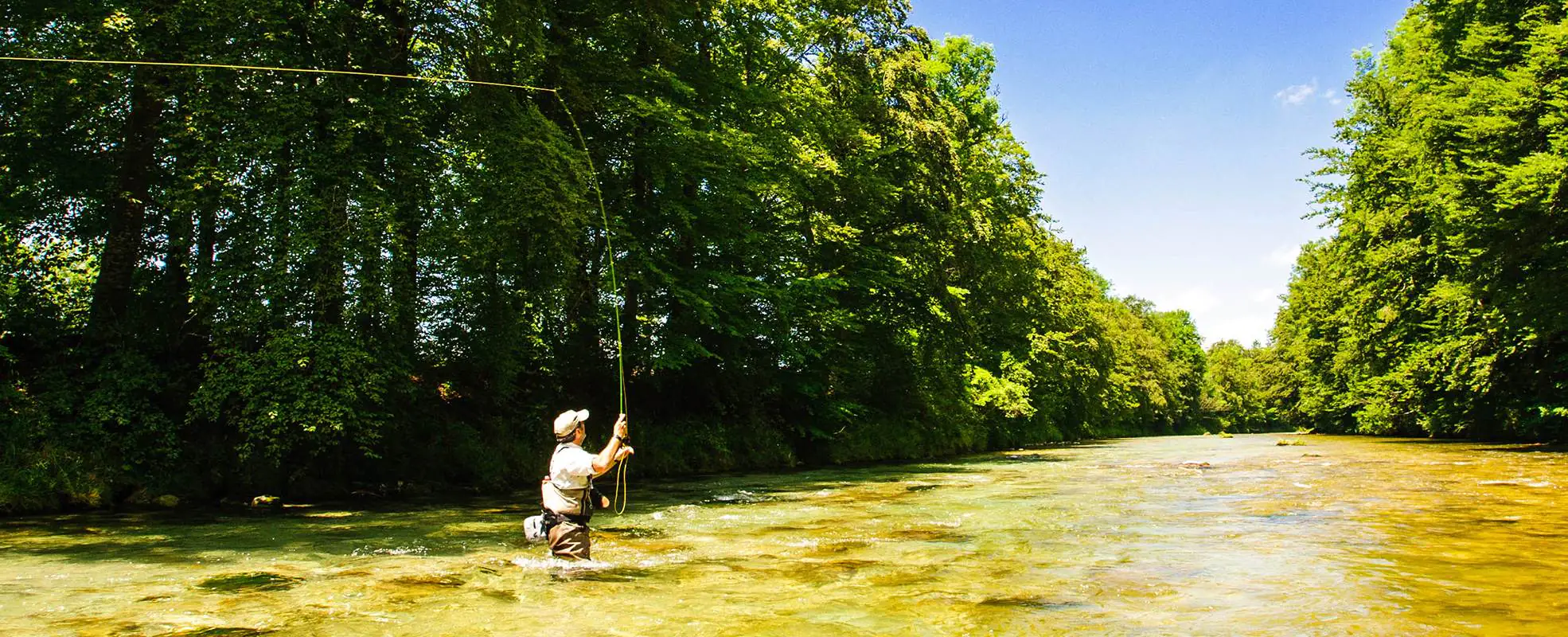 Fliegenfischen bayerischen Traun Hochberg