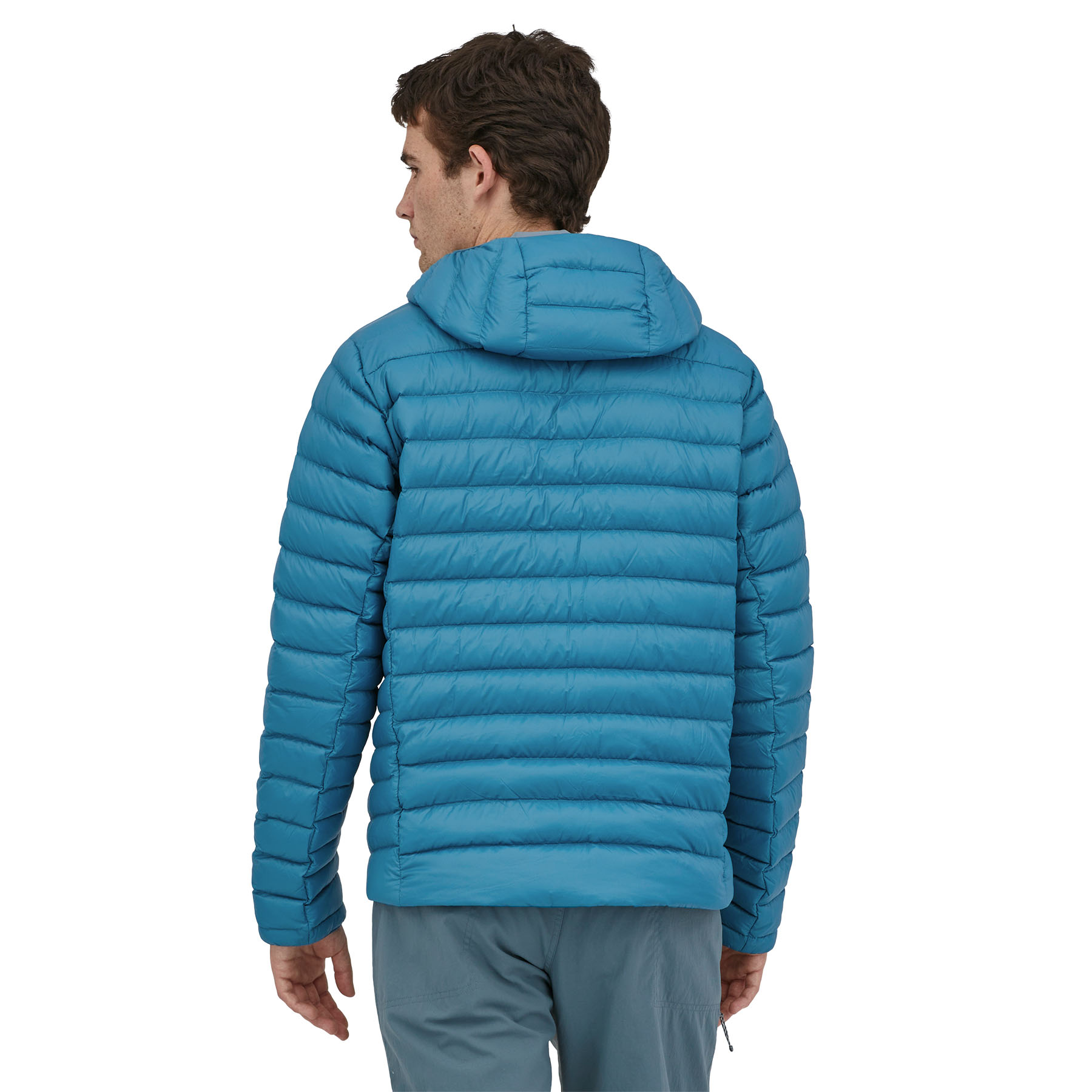 Men's Down Sweater Hoody (wavy blue)