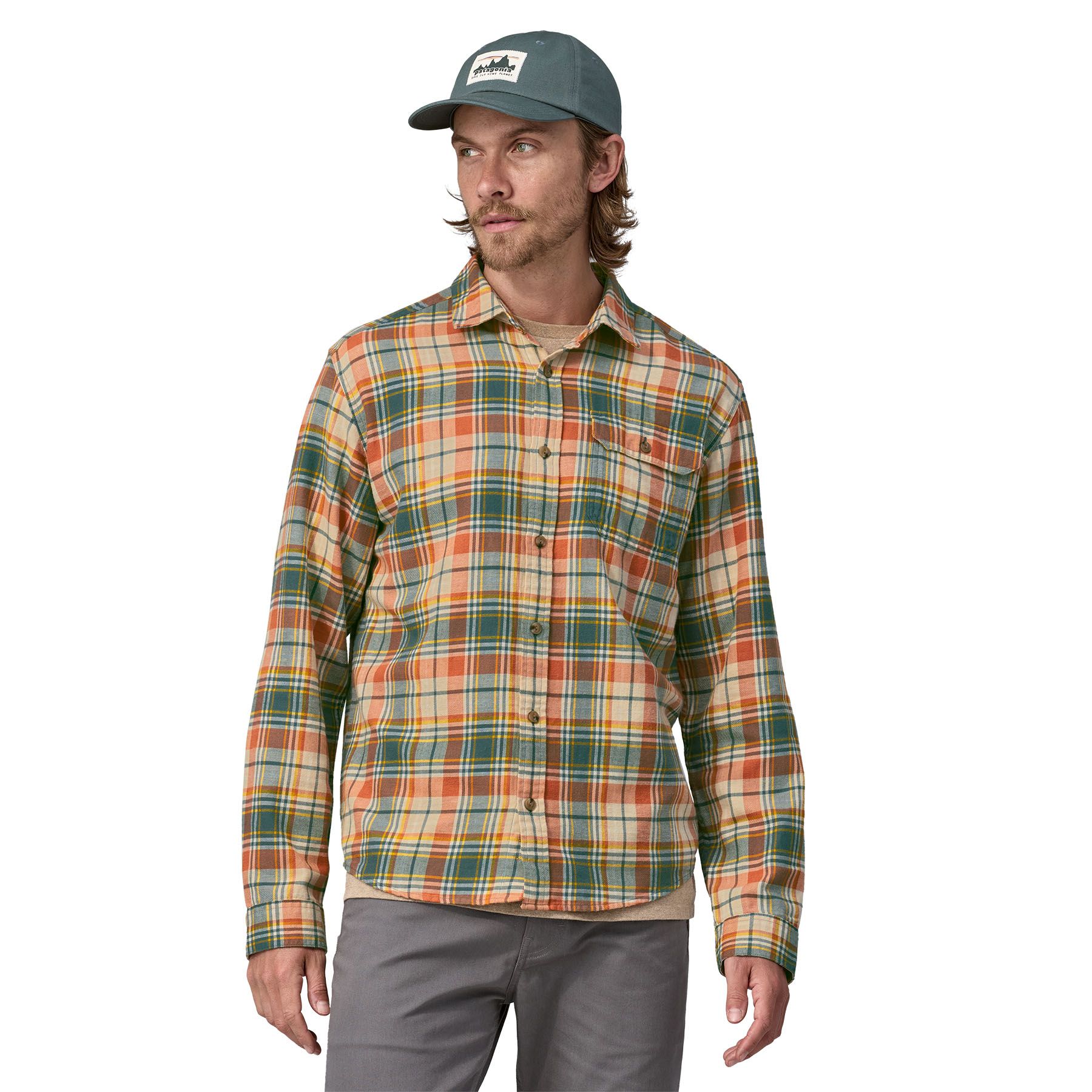 Patognias Leightweight Fjord Flannel Shirt, Fertile Brown